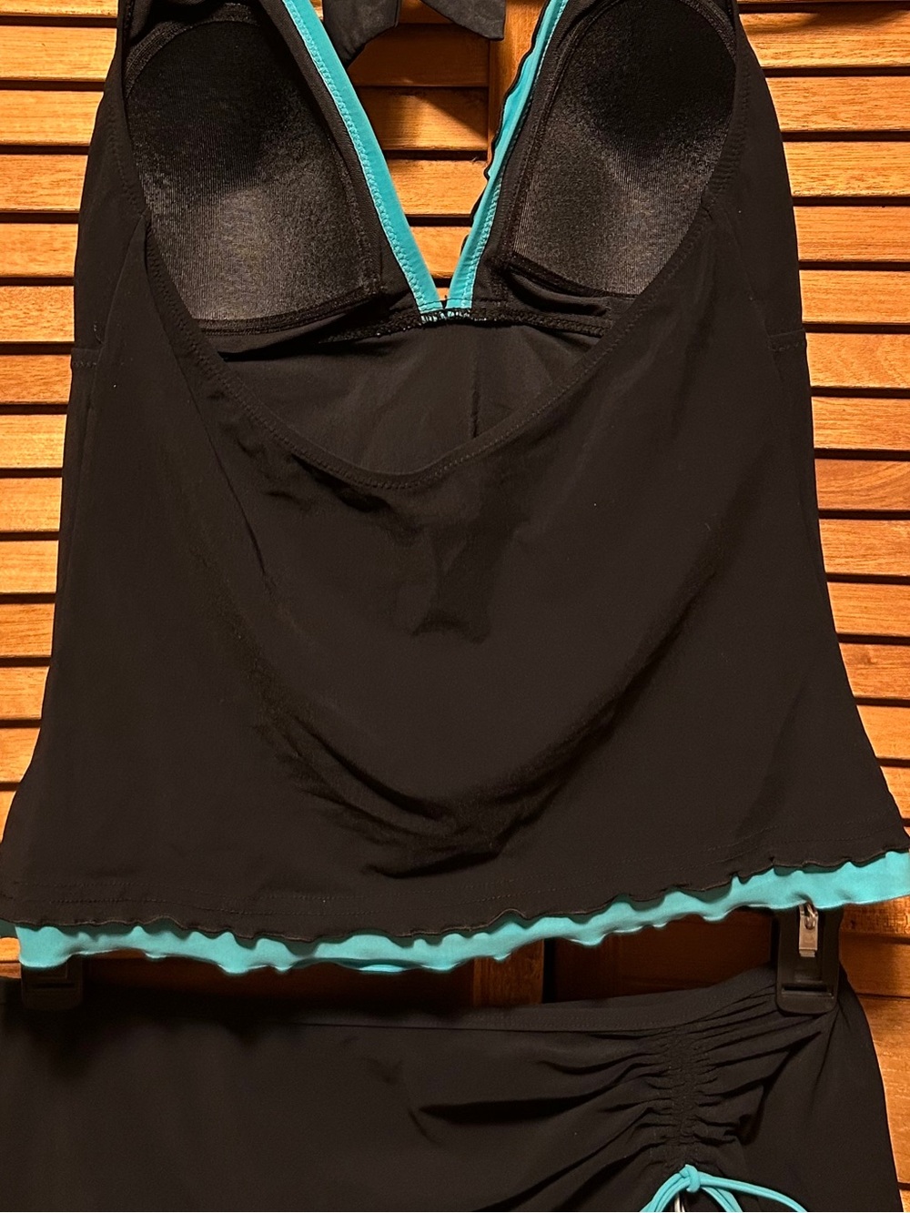 Profile by Gottex Bachata Black & Turquoise Tankini Halter Top 2pc Swimsuit - Picture 13 of 16